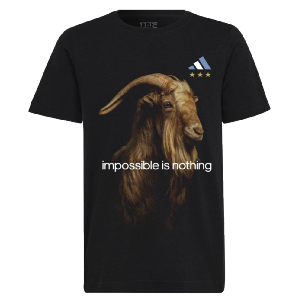 Messi Football GOAT Graphic Tee (Black) - Kids_0