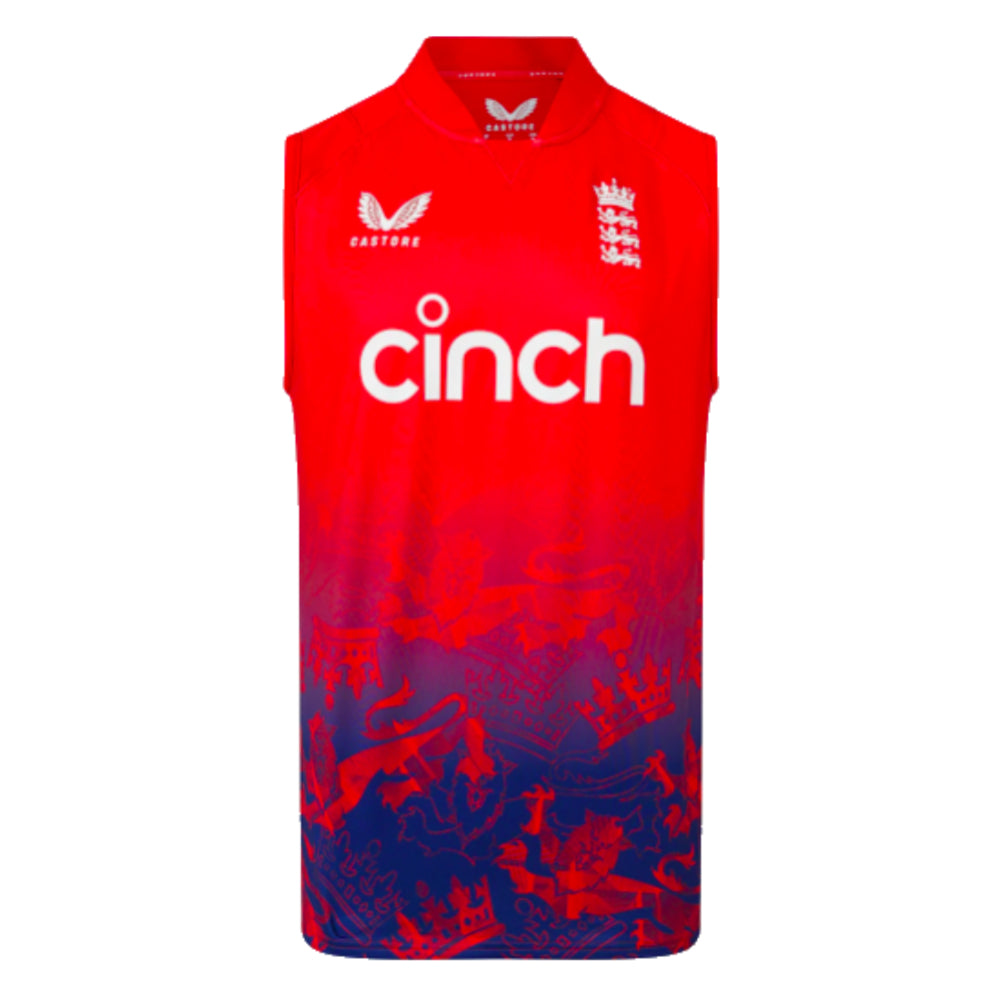 2023 England Cricket T20 Pro Sleeveless Vest (Red)_0
