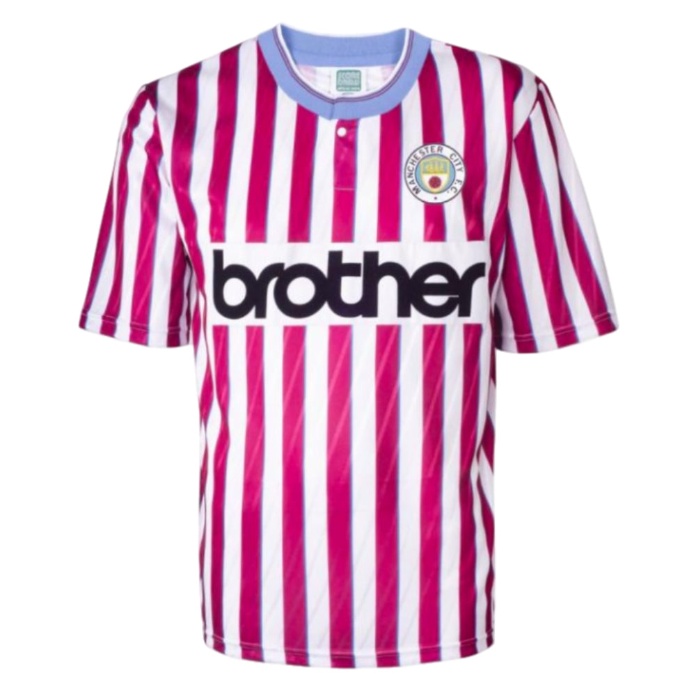 Manchester City 1988 Away Retro Football Shirt_0