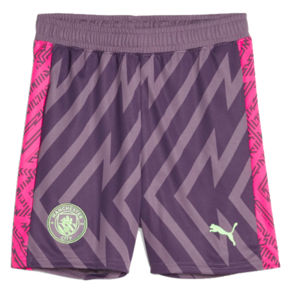 2023-2024 Man City Goalkeeper Shorts (Purple Charcoal) - Kids_0
