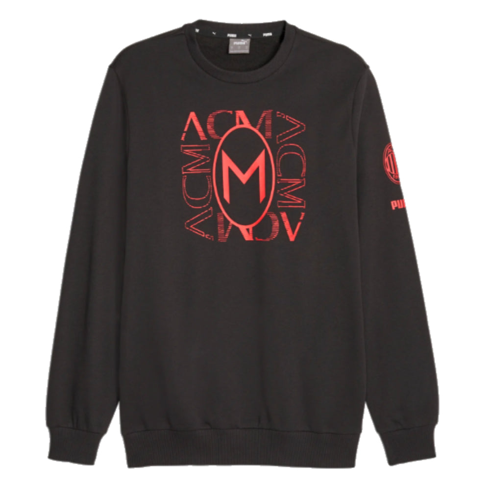 2023-2024 AC Milan FtblCore Graphic Crew Sweat (Black)_0
