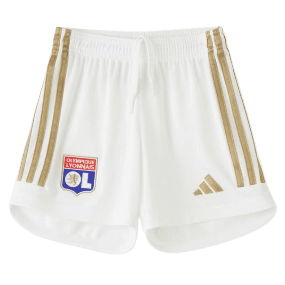 2023-2024 Olympique Lyon Home Shorts (White) - Kids_0