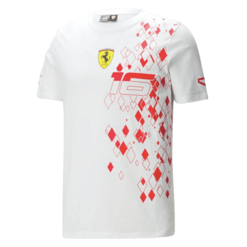 2023 Ferrari Charles Leclerc Monaco T-Shirt (White)_0