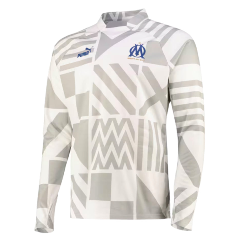 2023-2024 Marseille Pre-Match Sweat Top (White)_0