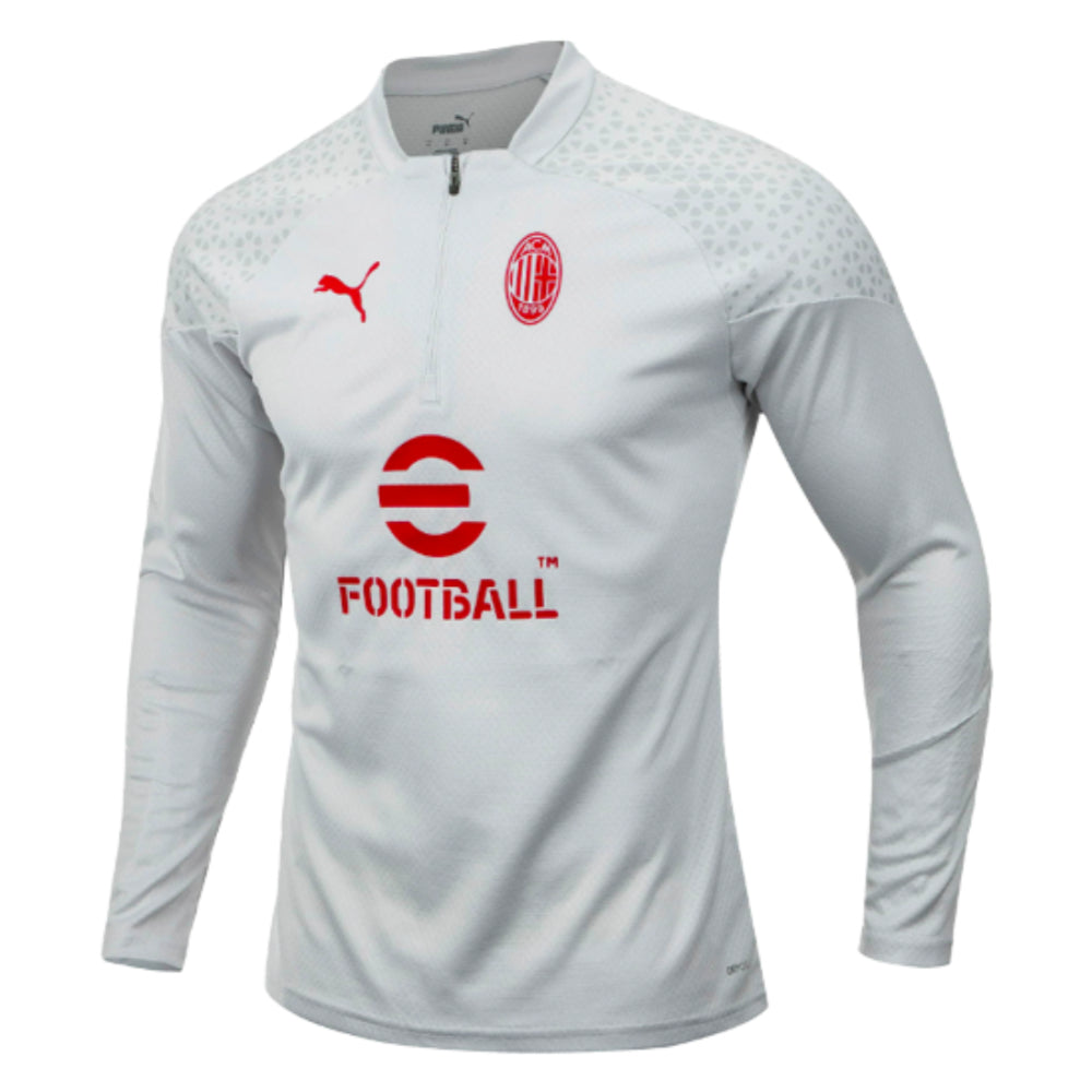 2023-2024 AC Milan Training Half Zip Top (Grey)_0