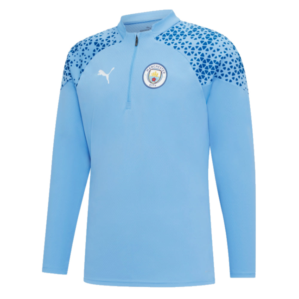 2023-2024 Man City Training Half Zip Top (Light Blue)_0