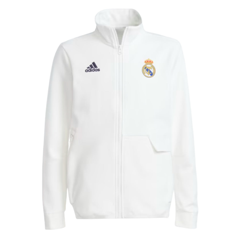 2023-2024 Real Madrid Anthem Jacket (White) - Kids_0