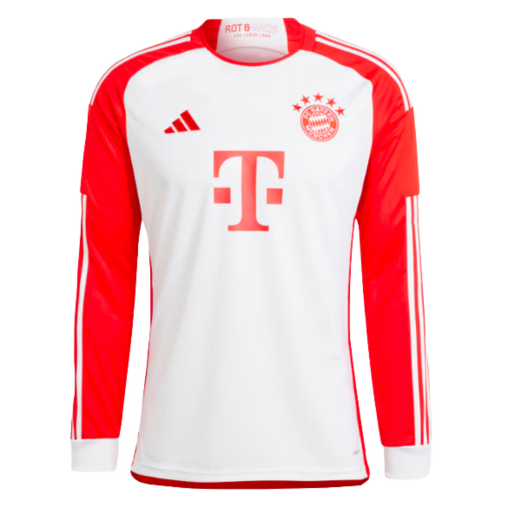2023-2024 Bayern Munich Long Sleeve Home Shirt (Kids)_0