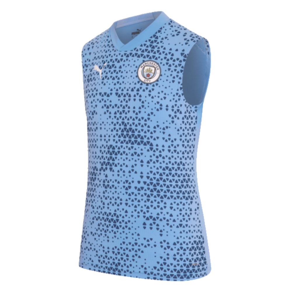 2023-2024 Man City Sleeveless Training Jersey (Light Blue)_0