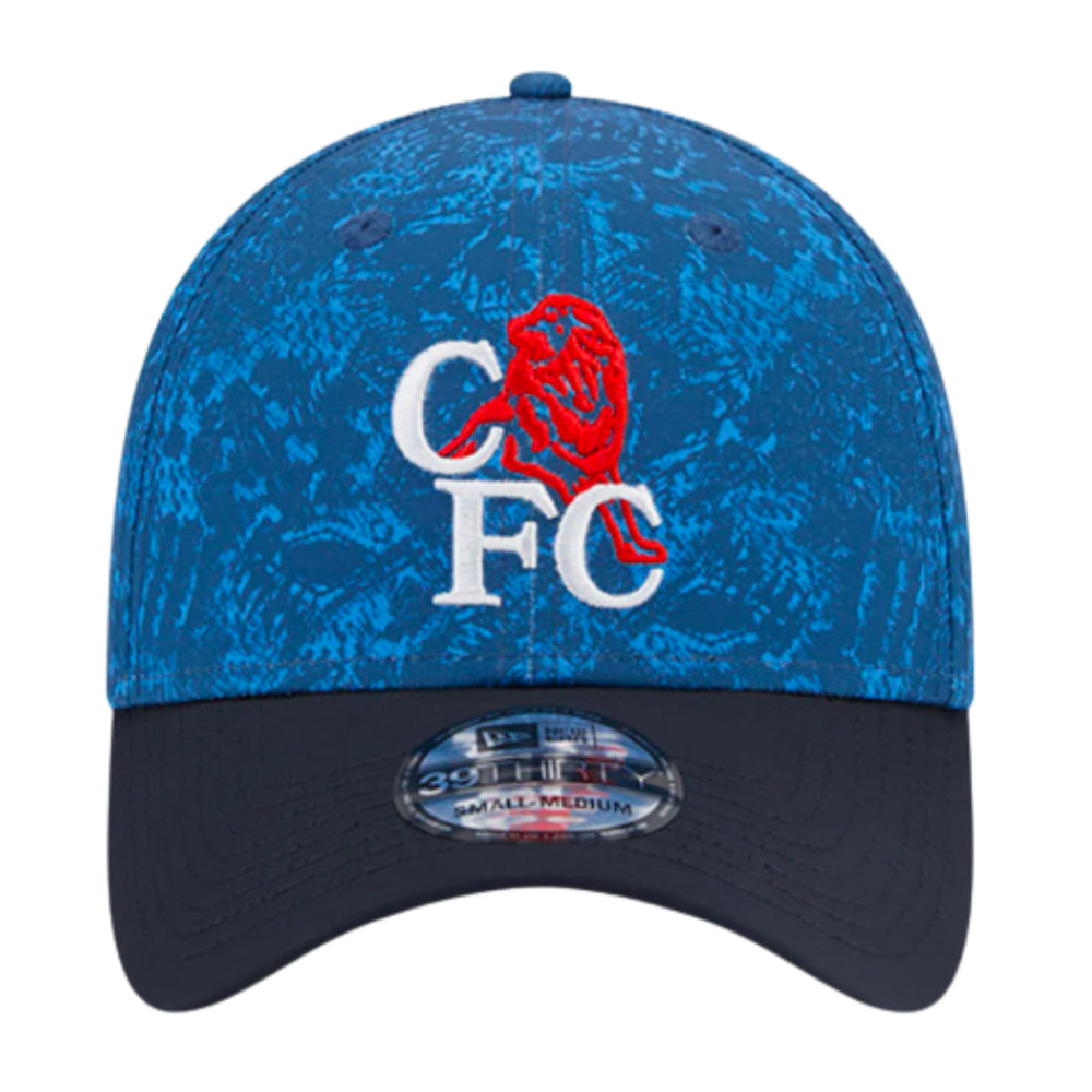 2023-2024 Chelsea Lion Crest All Over 39Thirty Stretch Cap (Blue)_0