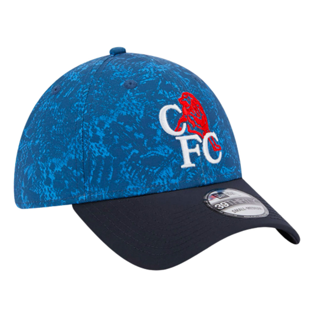 2023-2024 Chelsea Lion Crest All Over 39Thirty Stretch Cap (Blue)_3