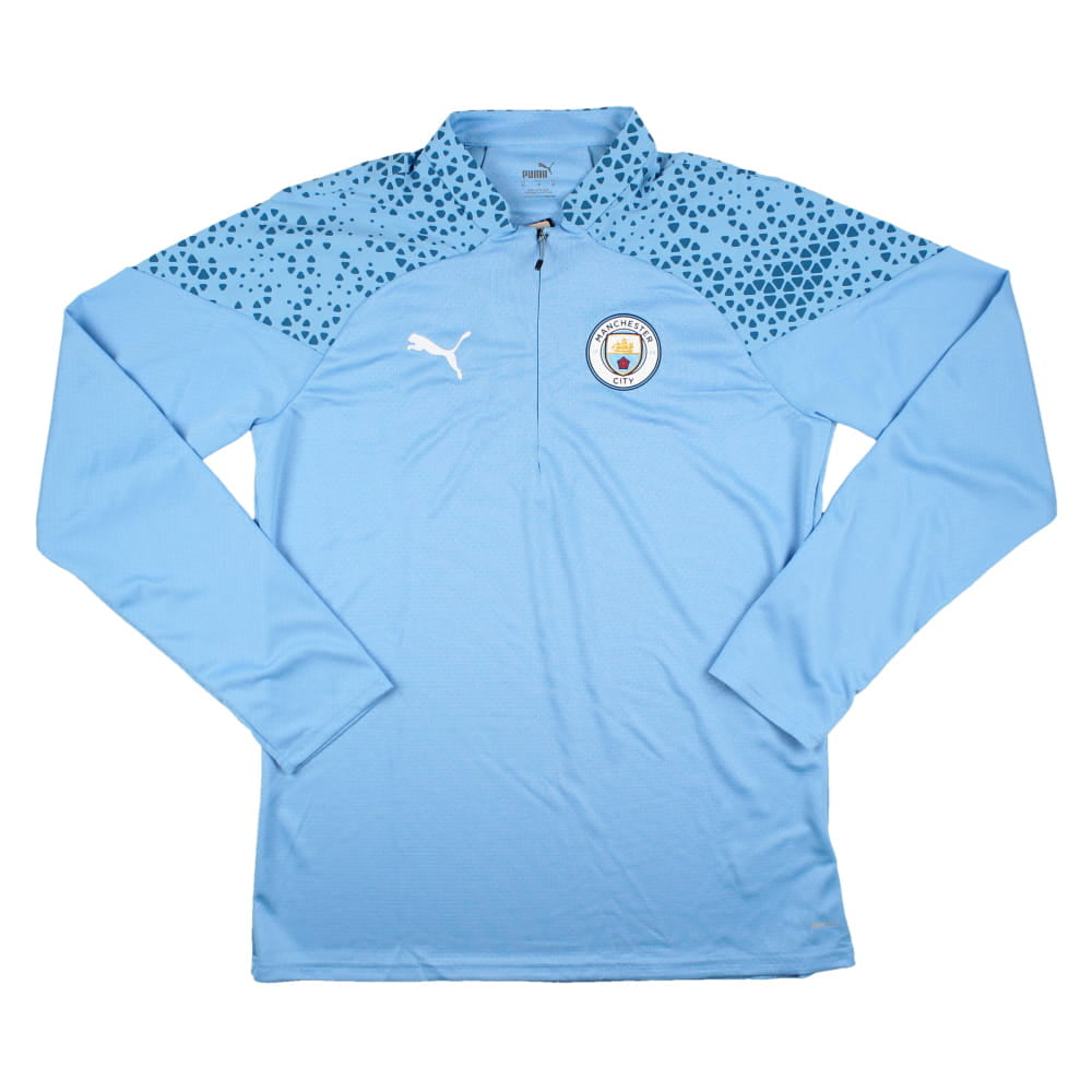 2023-2024 Man City Training Half Zip Top Pro (Light Blue)_0