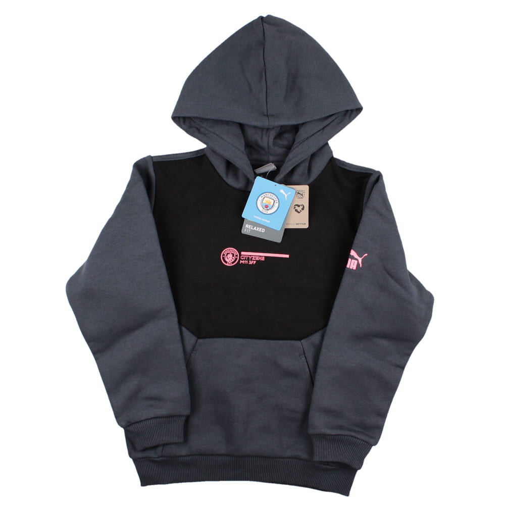 2023-2024 Man City FtblCulture Hoody (Strong Grey) - Kids_0