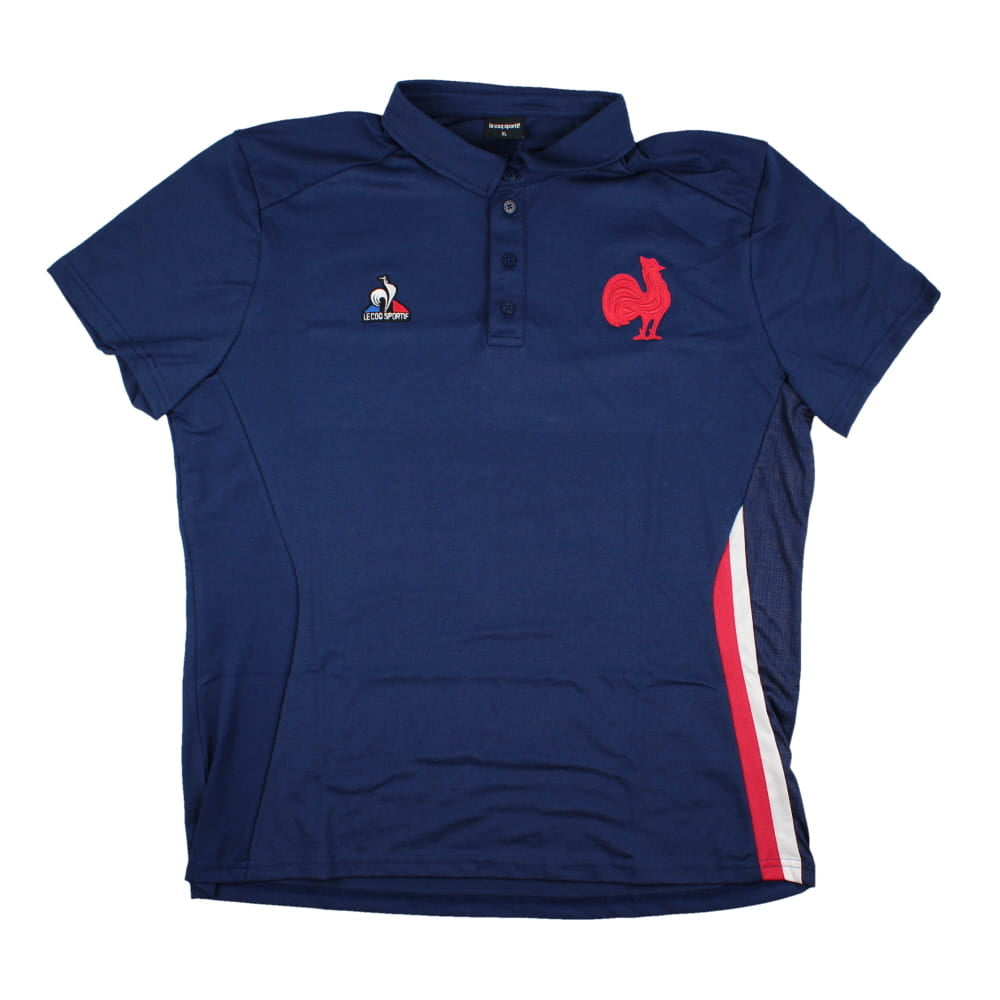 2023-2024 France Rugby Presentation Polo Shirt (Blue)_0