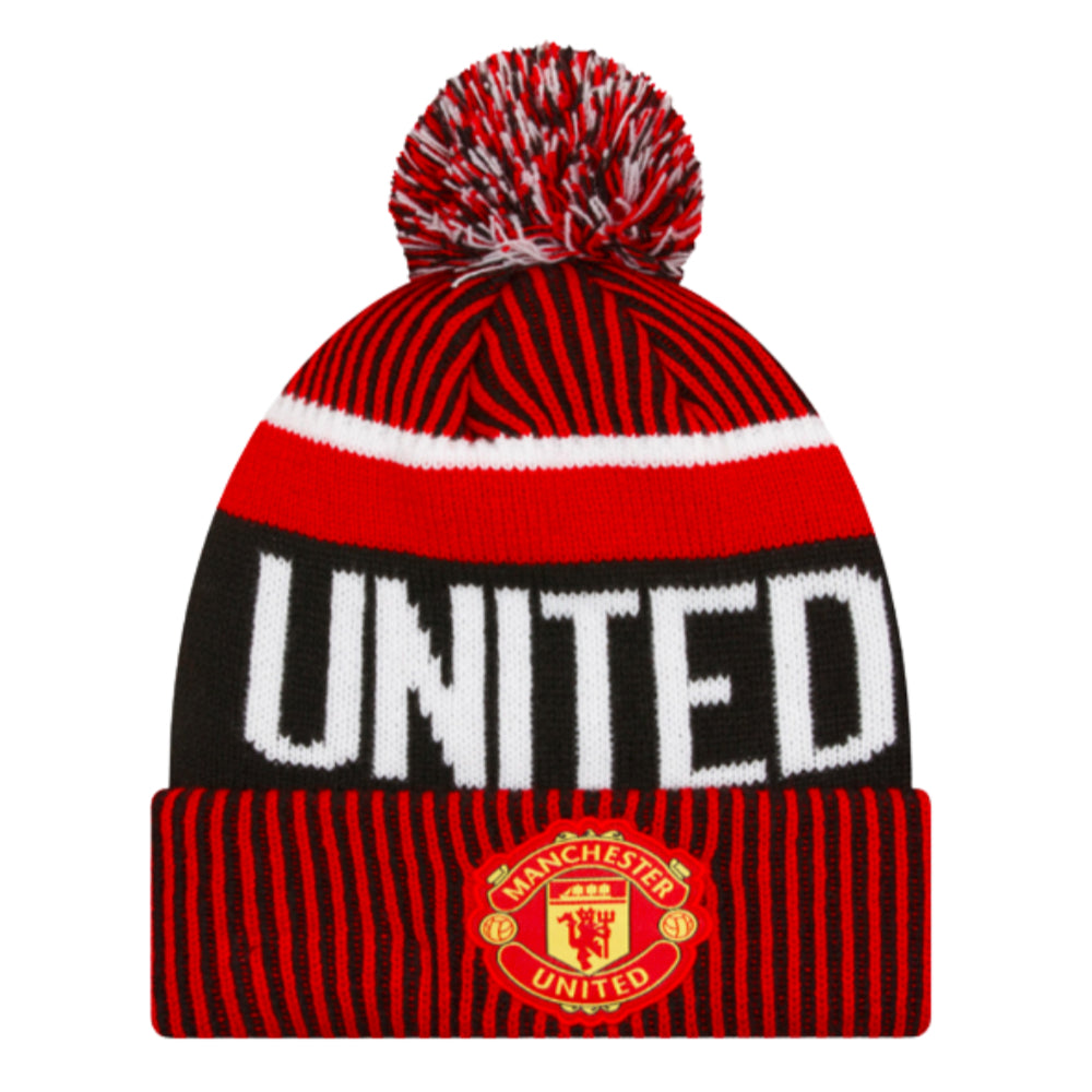 Manchester United Red Bobble Knit Beanie Hat_0