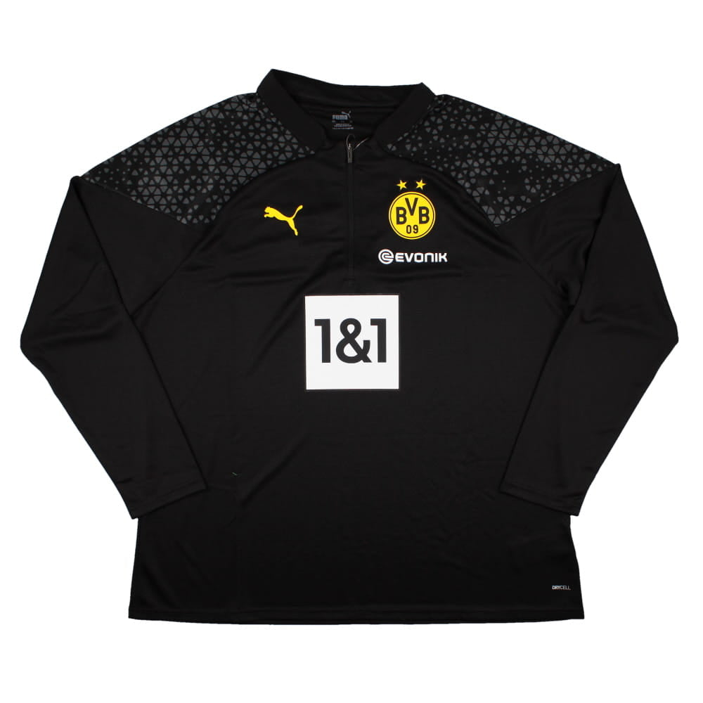 2023-2024 Borussia Dortmund Training Half Zip Top (Black-Yellow)_0