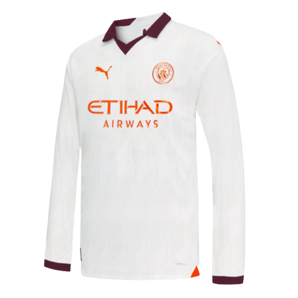 2023-2024 Man City Long Sleeve Away Shirt (Kids)_0
