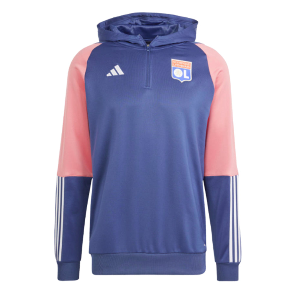 2023-2024 Olympique Lyon Hooded Track Top (Tech Indigo)_0