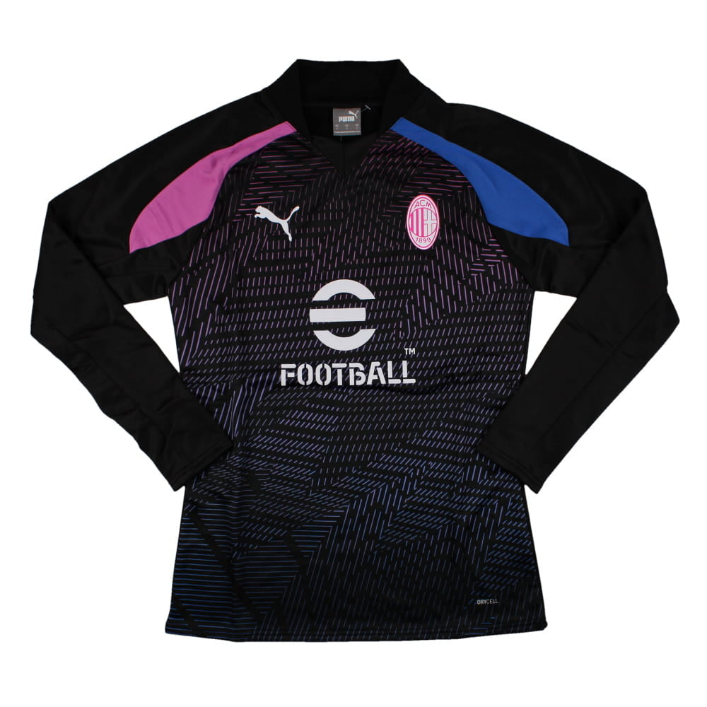 2023-2024 AC Milan Pre-Match LS Sweat Top (Black)_0