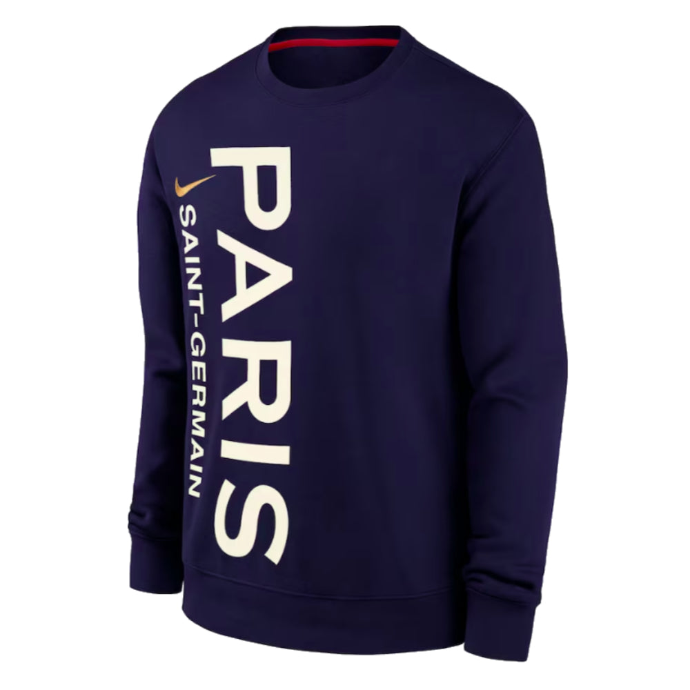 2023-2024 PSG Crew-Neck French Terry Sweatshirt (Navy)_0