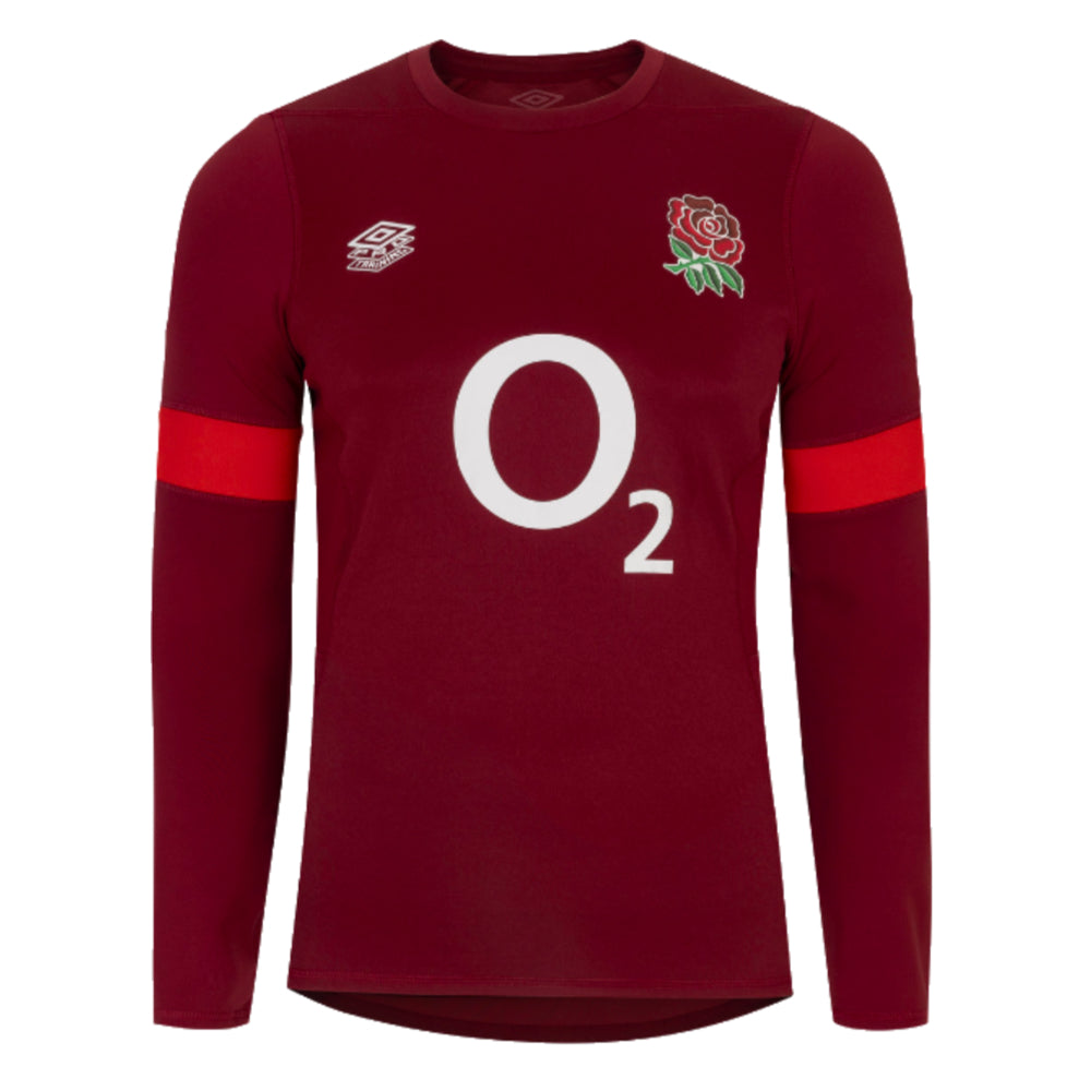 2023-2024 England Rugby Relaxed LS Training Jersey (Tibetan Red)_0