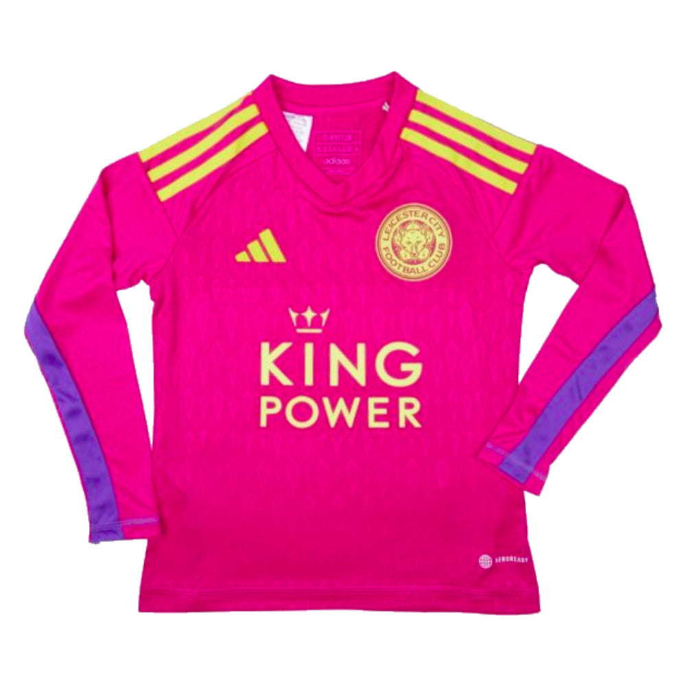 2023-2024 Leicester City Home Goalkeeper Shirt (Pink) - Kids_0