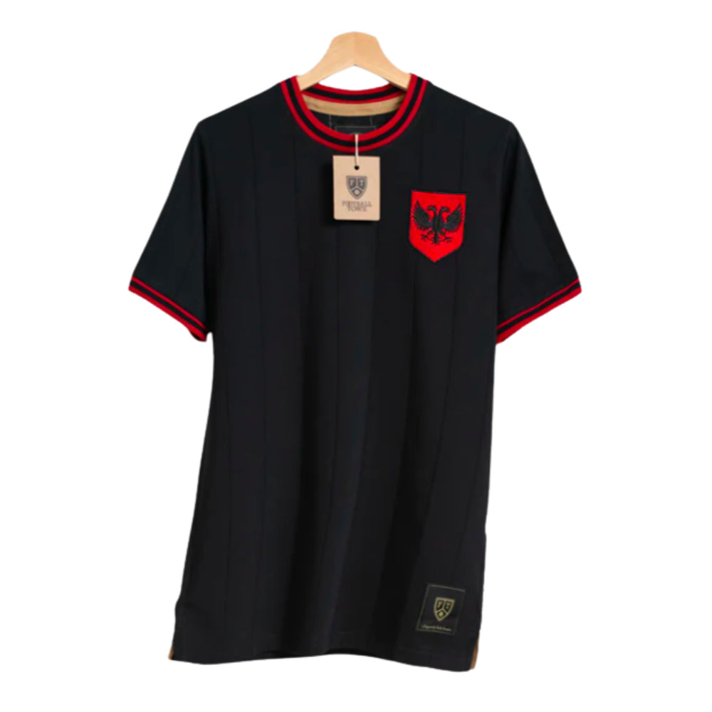 Albania Shqiponje Black Retro Football Shirt_0