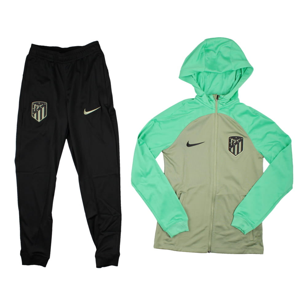 2023-2024 Atletico Madrid Hooded Strike Tracksuit (Oil Green)_0