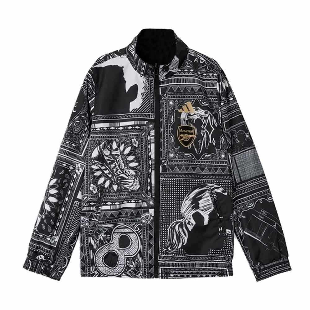 2023-2024 Arsenal Ian Wright Anthem Jacket (Black) - Kids_1