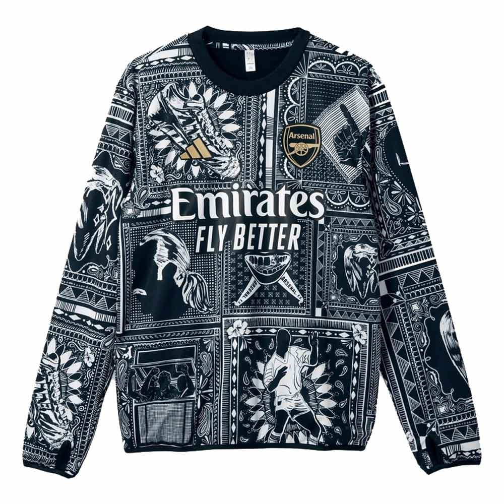 2023-2024 Arsenal Ian Wright Pre Match Warm Up Top (Black)_0