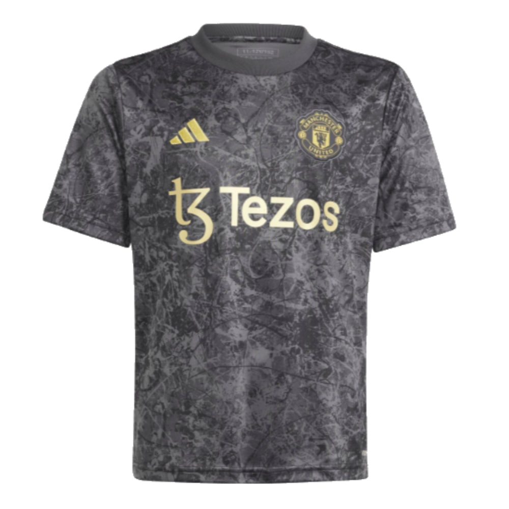 2023-2024 Man Utd Pre-Match Shirt (Black) - Kids_0