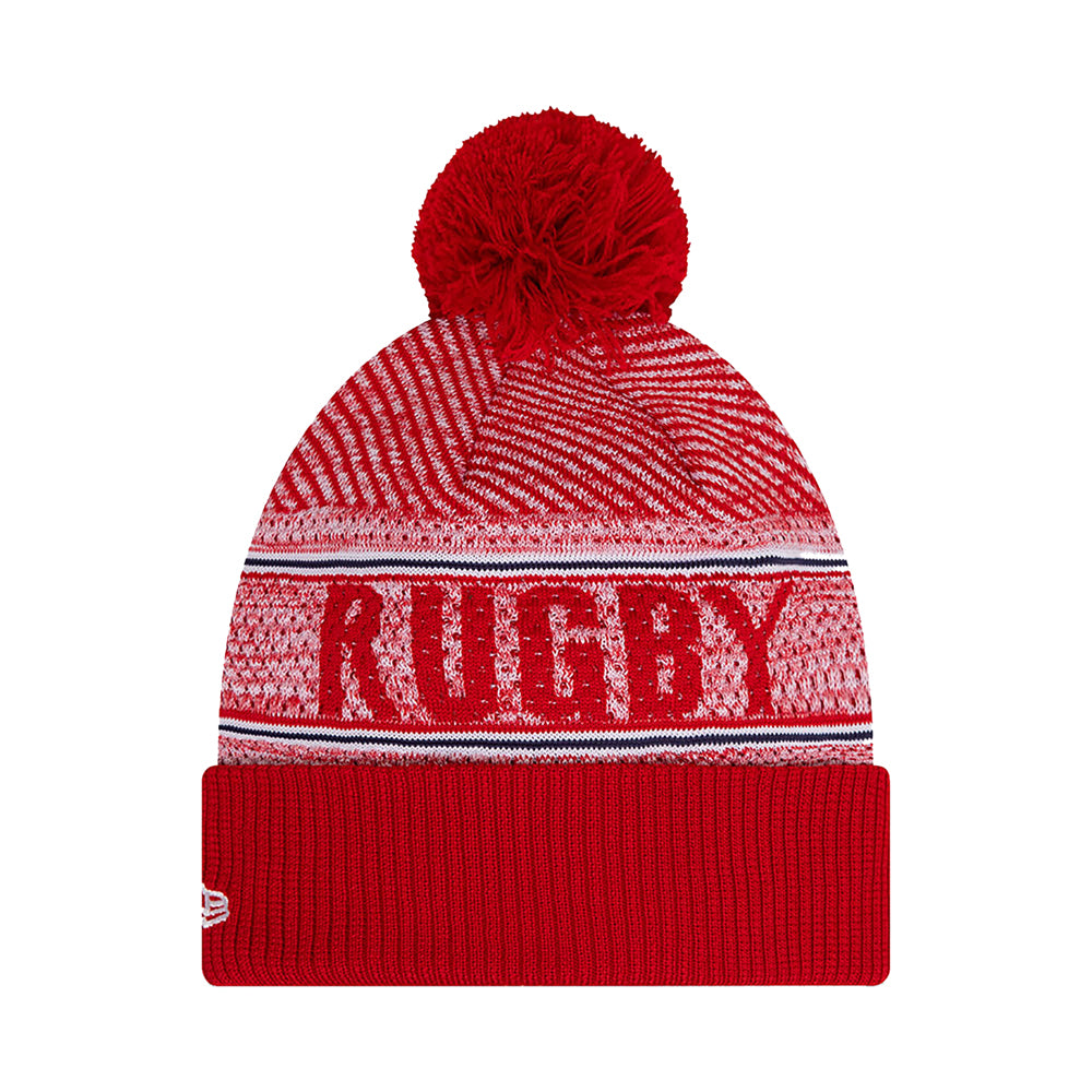 England Rugby Red Bobble Knit Beanie Hat_1