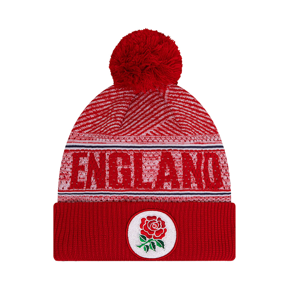 England Rugby Red Bobble Knit Beanie Hat_0