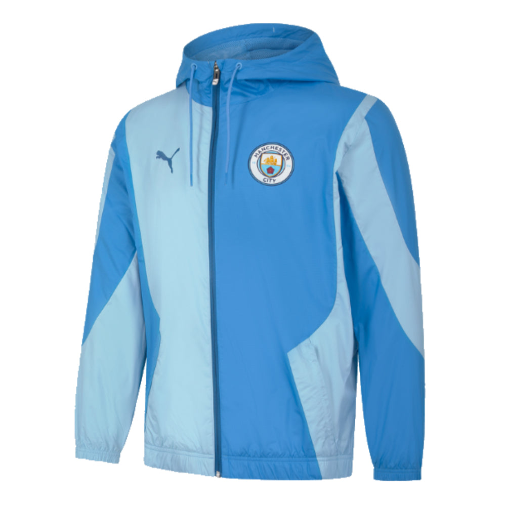 2023-2024 Man City Prematch Woven Jacket (Regal Blue) - Kids_0