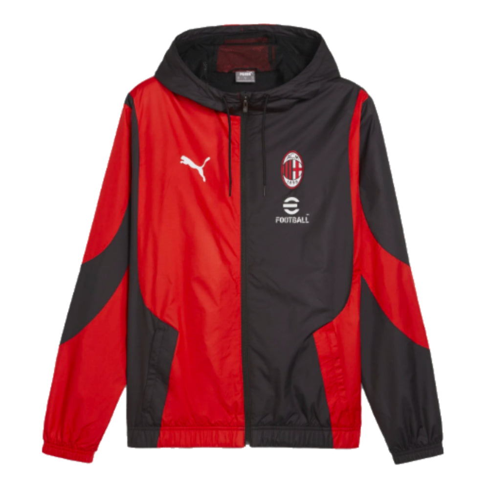 2023-2024 AC Milan Prematch Woven Jacket (Black)_0