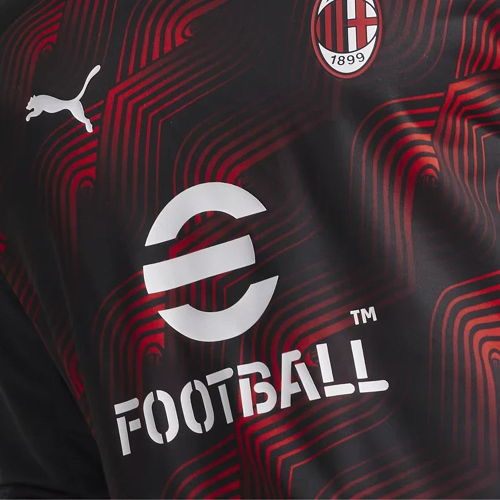 2023-2024 AC Milan Prematch LS Sweat Top (Black)_1
