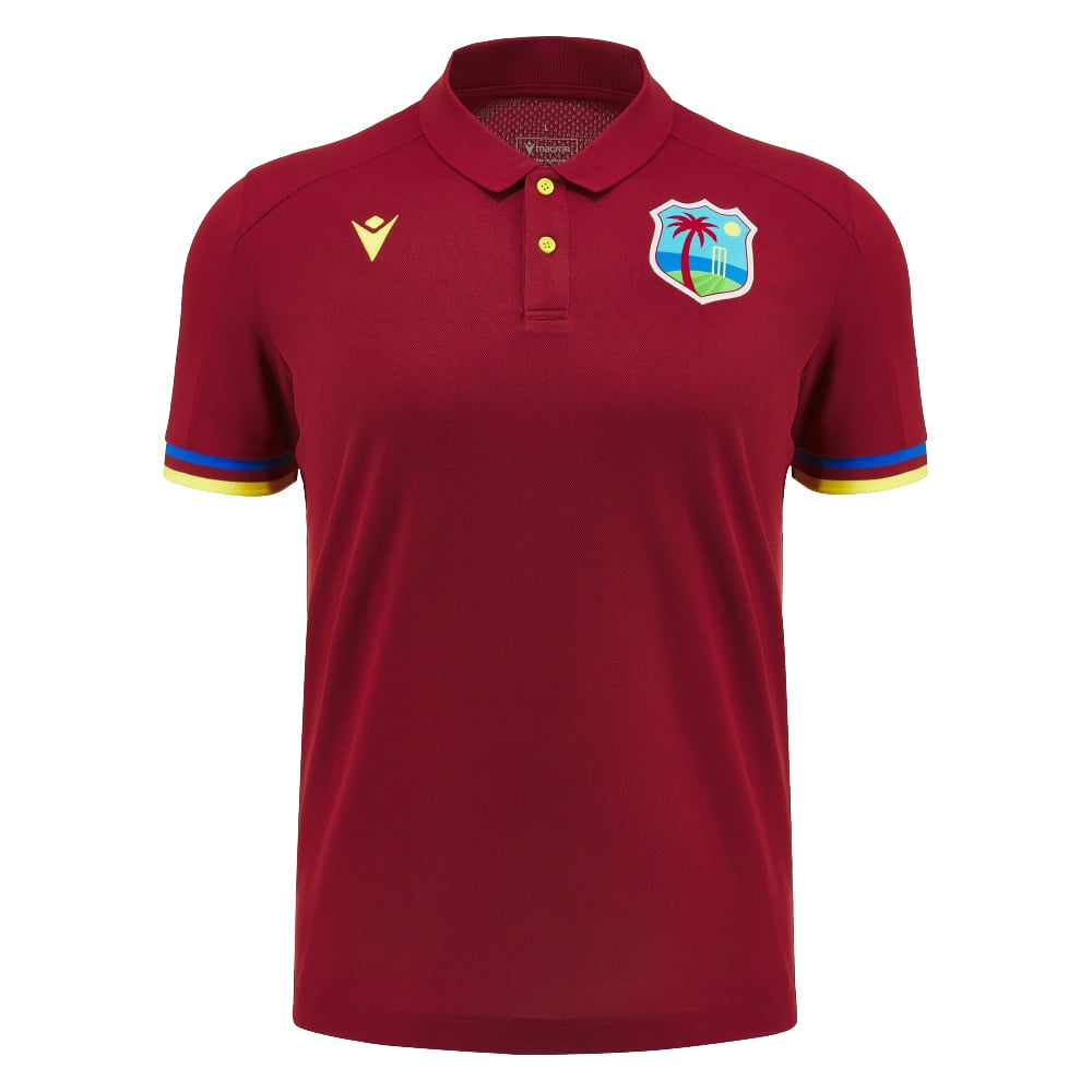 2023-2024 West Indies Cricket Player Travel Polo S/S (Claret)_0