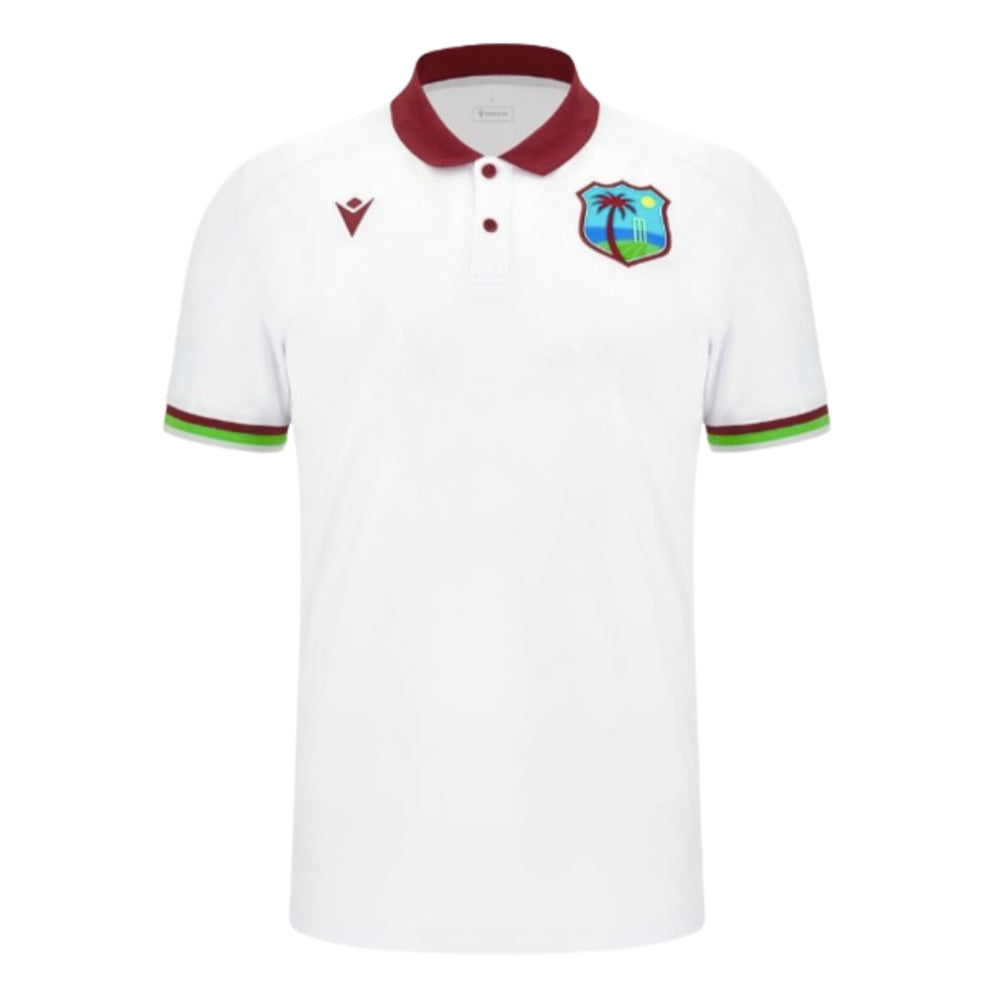 2023-2024 West Indies Cricket Player Travel Polo Shirt S/S (White)_0