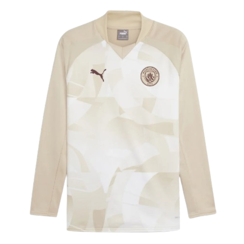 2023-2024 Man City Prematch LS Sweat Top (Granola)_0