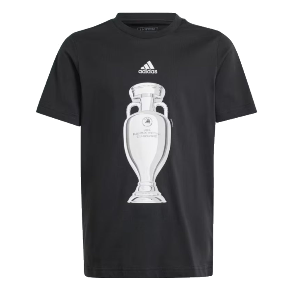 adidas Euro 2024 Official Emblem Trophy T-Shirt (Black) - Kids_0