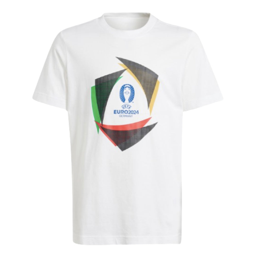 adidas Euro 2024 Official Emblem Ball Tee (White) - Kids_0