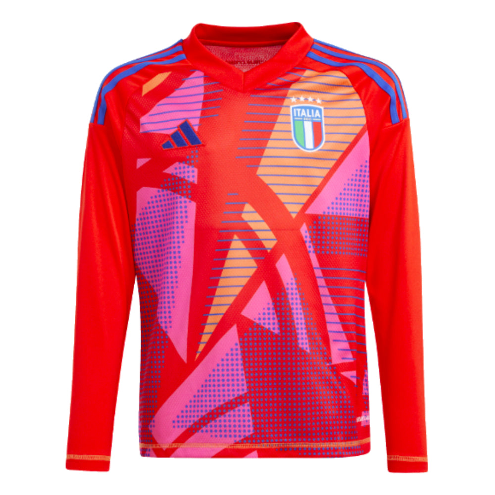 2024-2025 Italy Home Goalkeeper Shirt (Red) - Kids_0