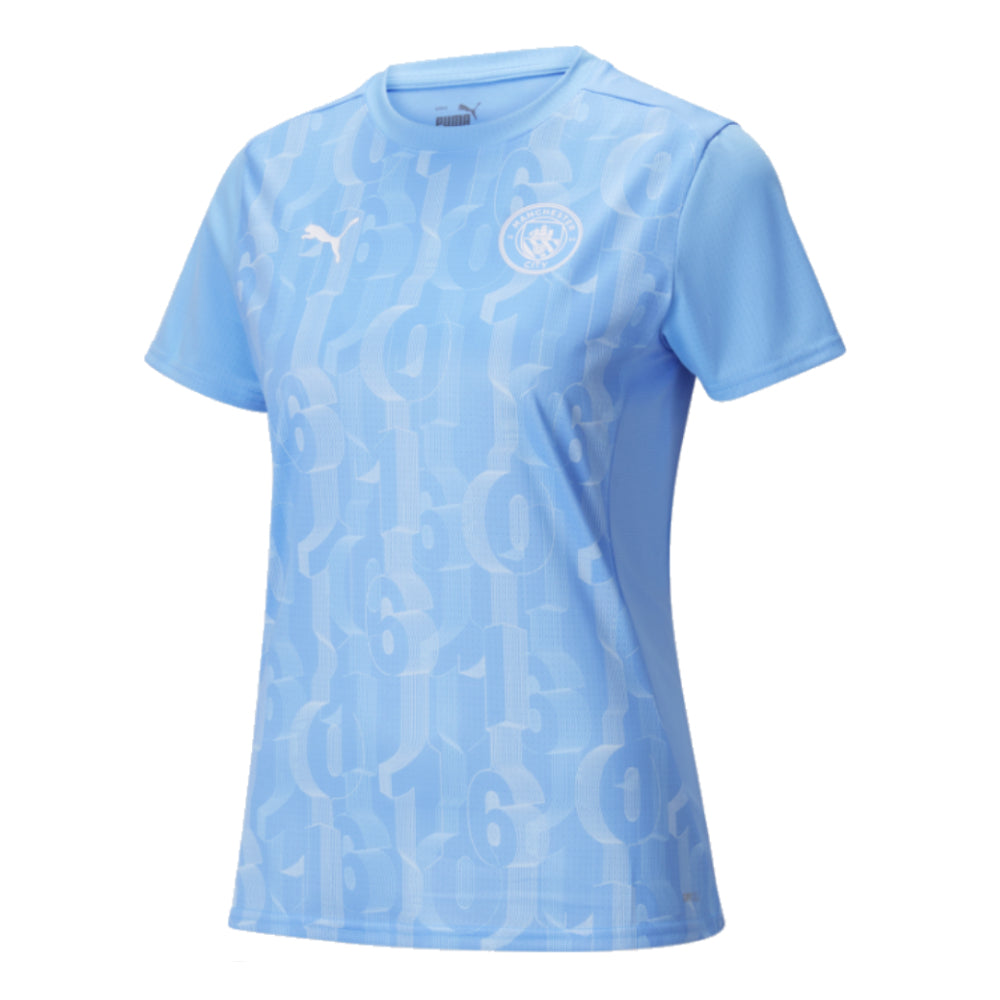 2024-2025 Man City Prematch SS Shirt (Light Blue) - Womens_0