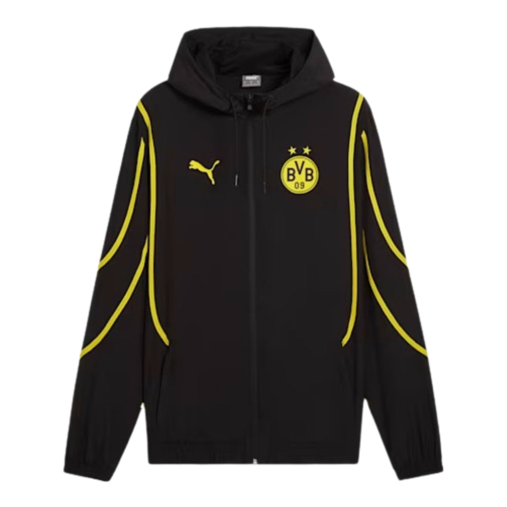 2024-2025 Borussia Dortmund Prematch Woven Jacket (Black)_0