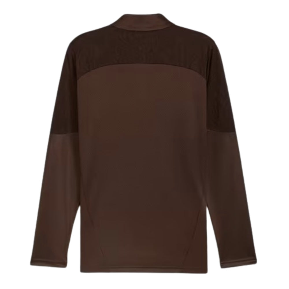 2024-2025 St Pauli Training 1/4 Zip Top (Dark Chocolate)_1
