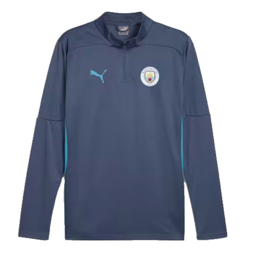 2024-2025 Man City Training 1/4 Zip Top (Inky Blue)_0