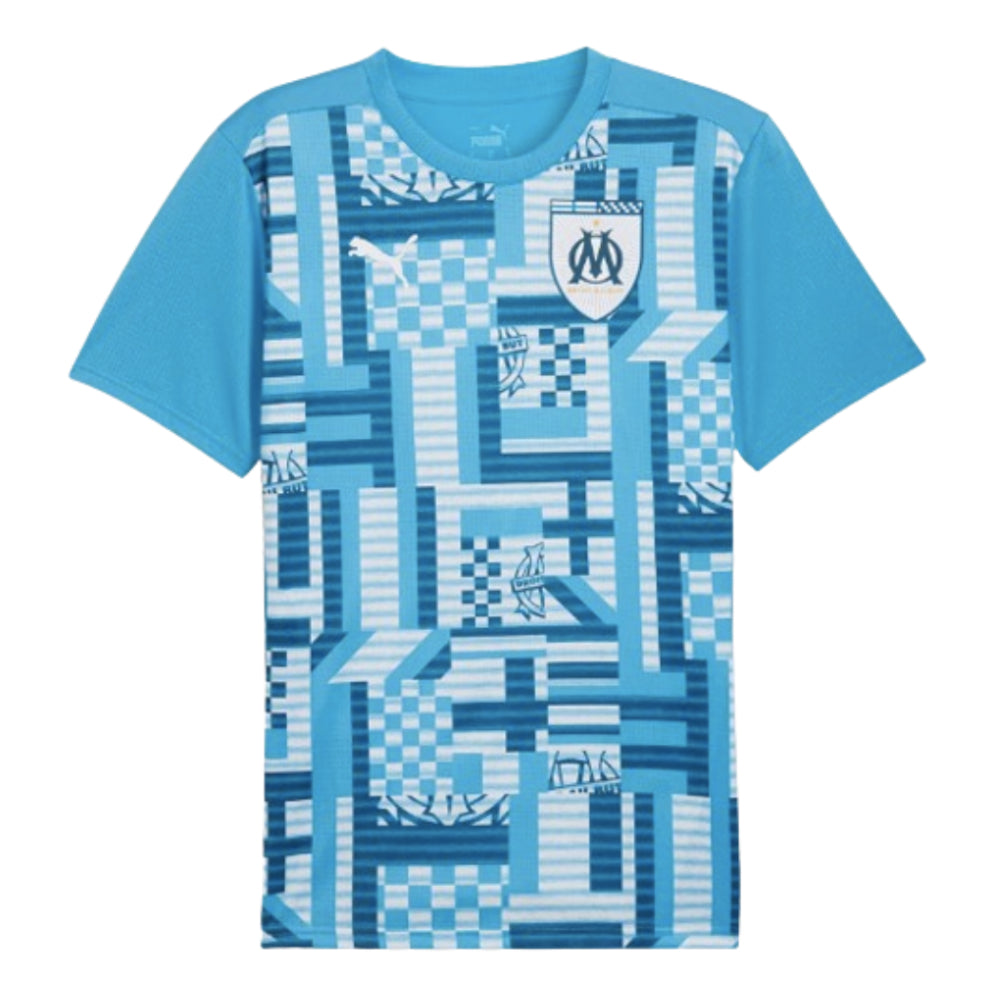 2024-2025 Marseille Pre-Match SS Shirt (Bleu Azur)_0