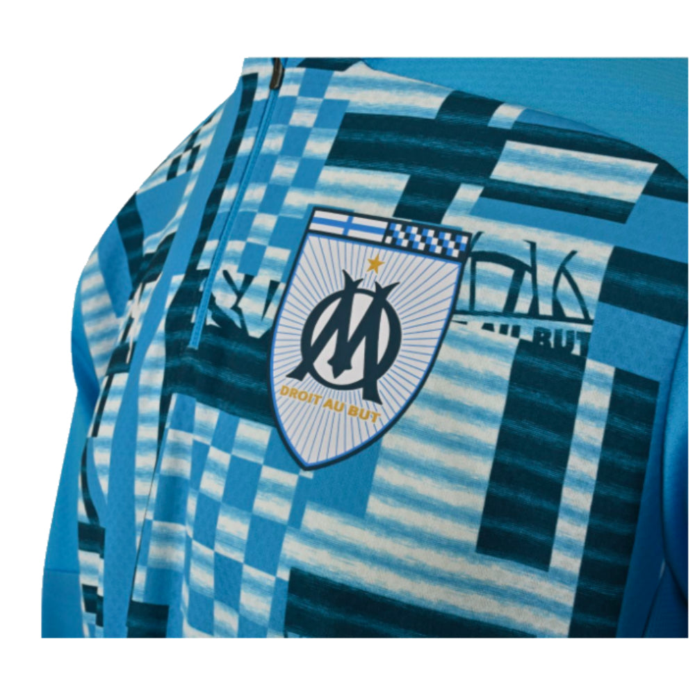 2024-2025 Marseille Prematch 1/4 Zip Top (Bleu Azur)_1
