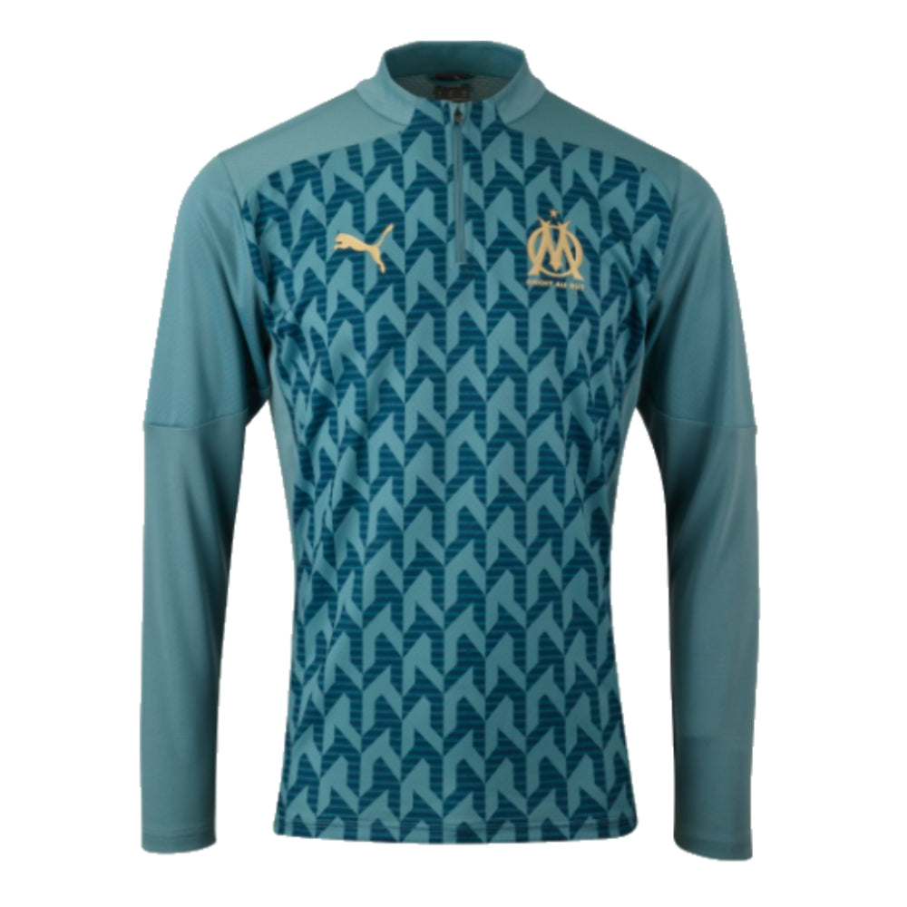 2024-2025 Marseille Prematch 1/4 Zip Top (Bold Blue)_0