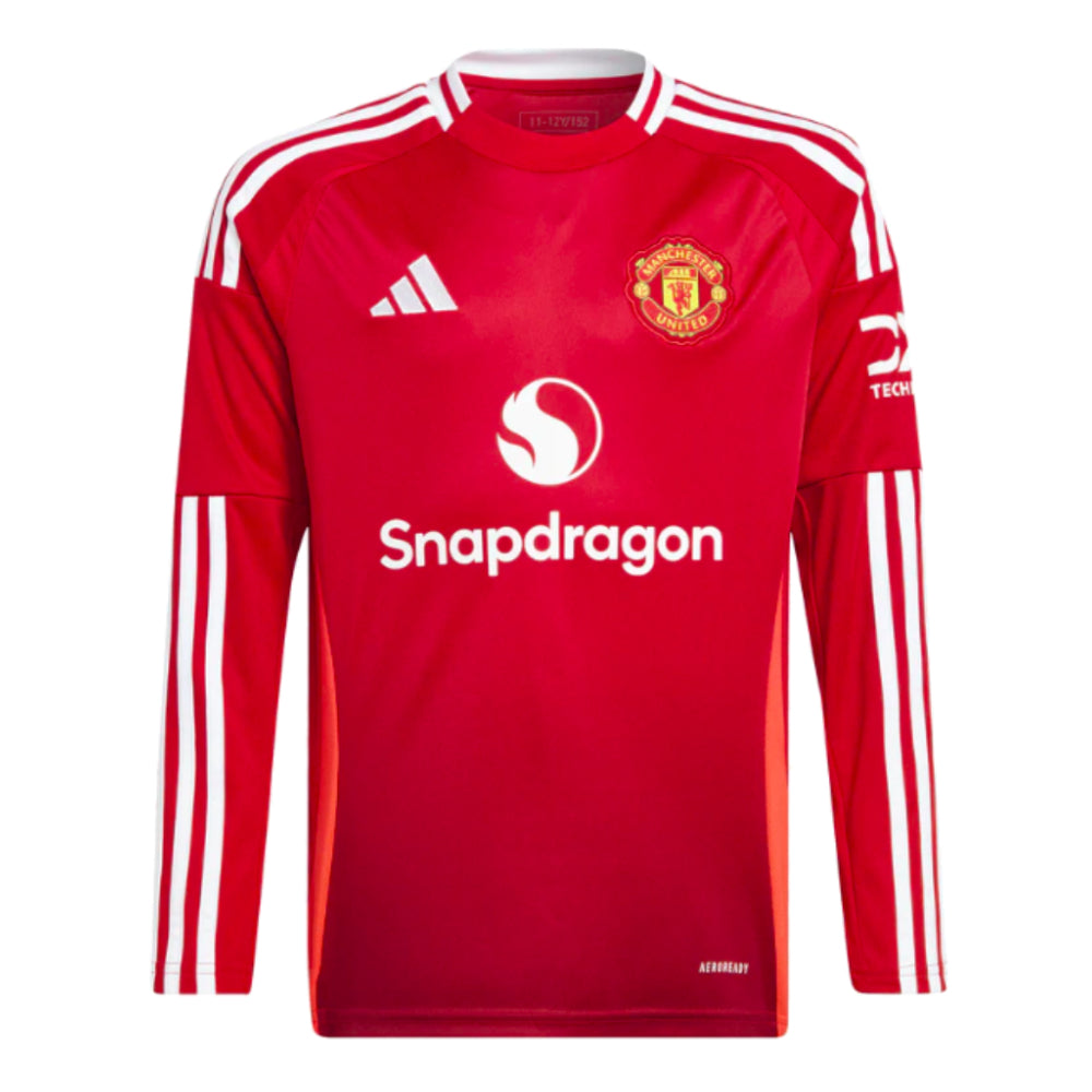 2024-2025 Man Utd Long Sleeve Home Shirt (Kids)_0